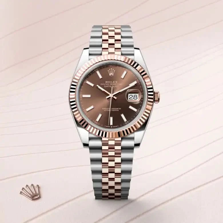 rolex datejust in everose rolesor - combination of oystersteel and everose gold, M126331-0002 - henne jewelers