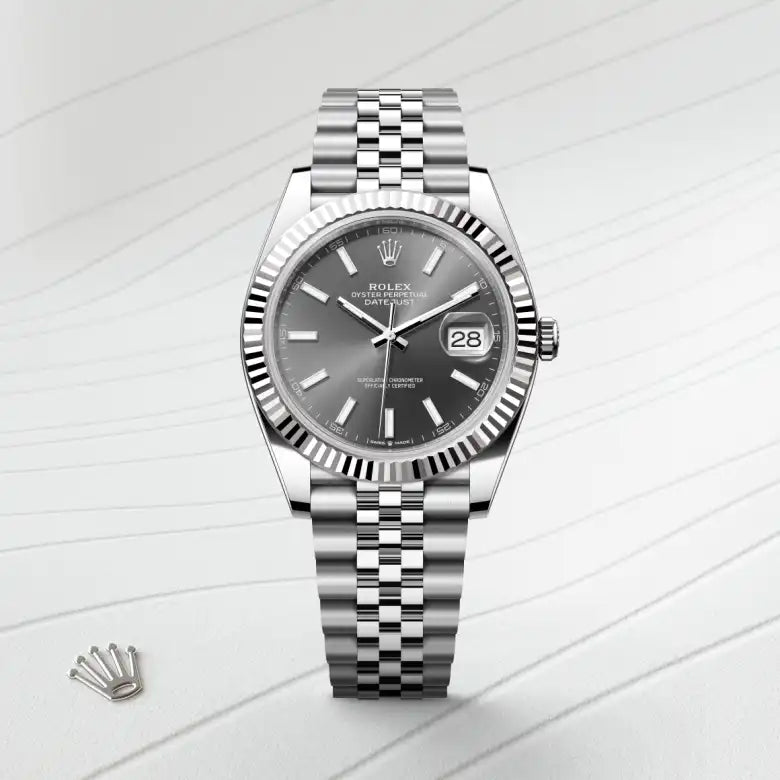 rolex Datejust in White Rolesor - combination of Oystersteel and white gold, M126334-0014 - Henne Jewelers