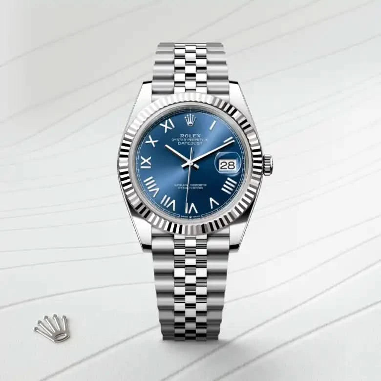 rolex datejust in white rolesor - combination of oystersteel and white gold, M126334-0038 - henne jewelers
