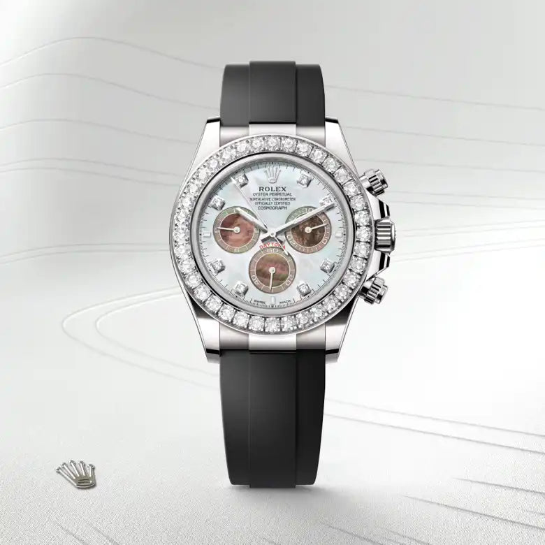 rolex Cosmograph Daytona in 18 kt white gold, M126589RBR-0001 - Henne Jewelers