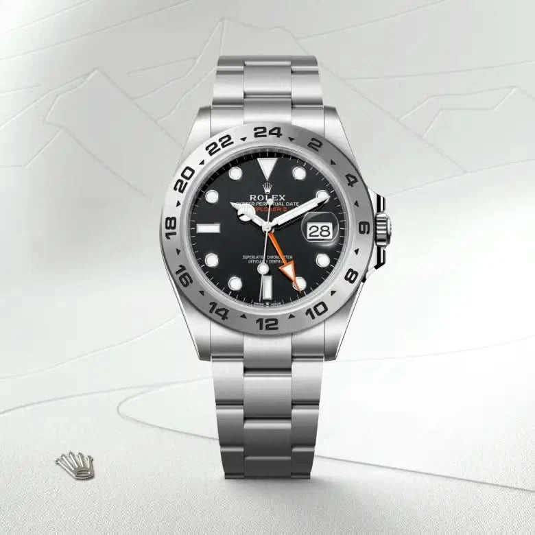 rolex explorer ii in oystersteel, M226570-0002 - henne jewelers