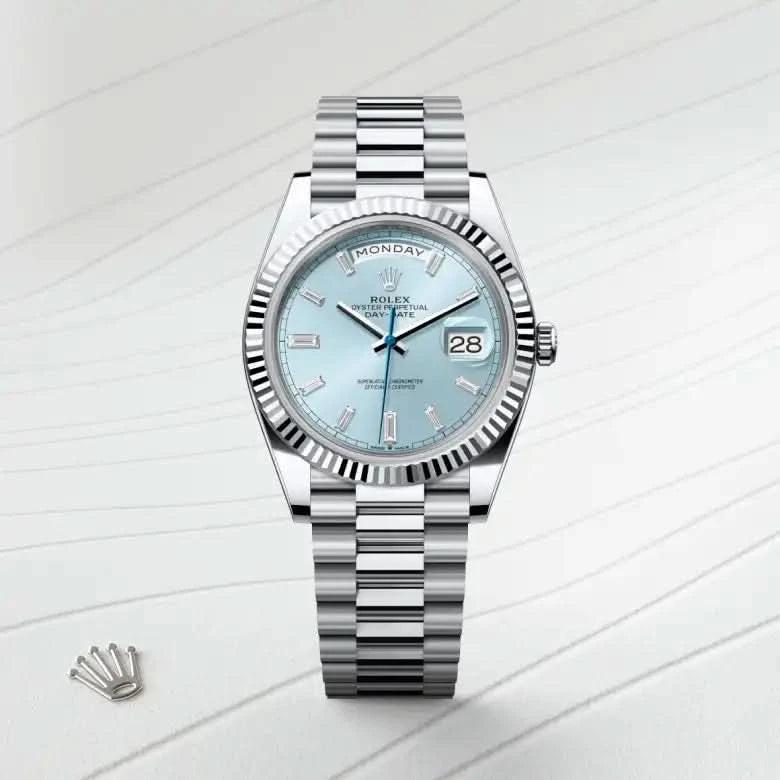 rolex day-date in platinum, M228236-0006 - henne jewelers