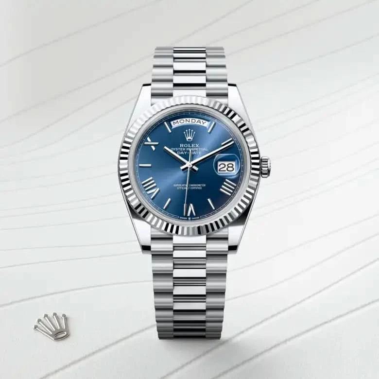 rolex day-date in platinum, M228236-0007 - henne jewelers