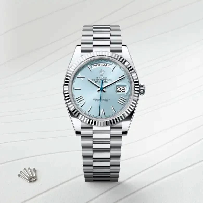 rolex day-date in platinum, M228236-0012 - henne jewelers