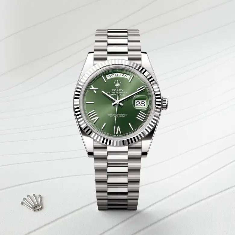 rolex Day-Date in 18 kt white gold, M228239-0033 - Henne Jewelers