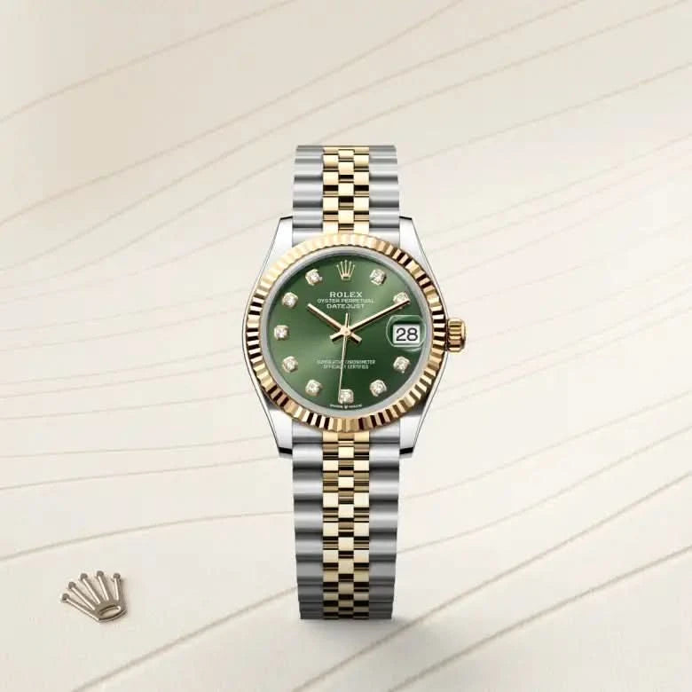 rolex datejust in yellow rolesor - combination of oystersteel and yellow gold, M278273-0030 - henne jewelers