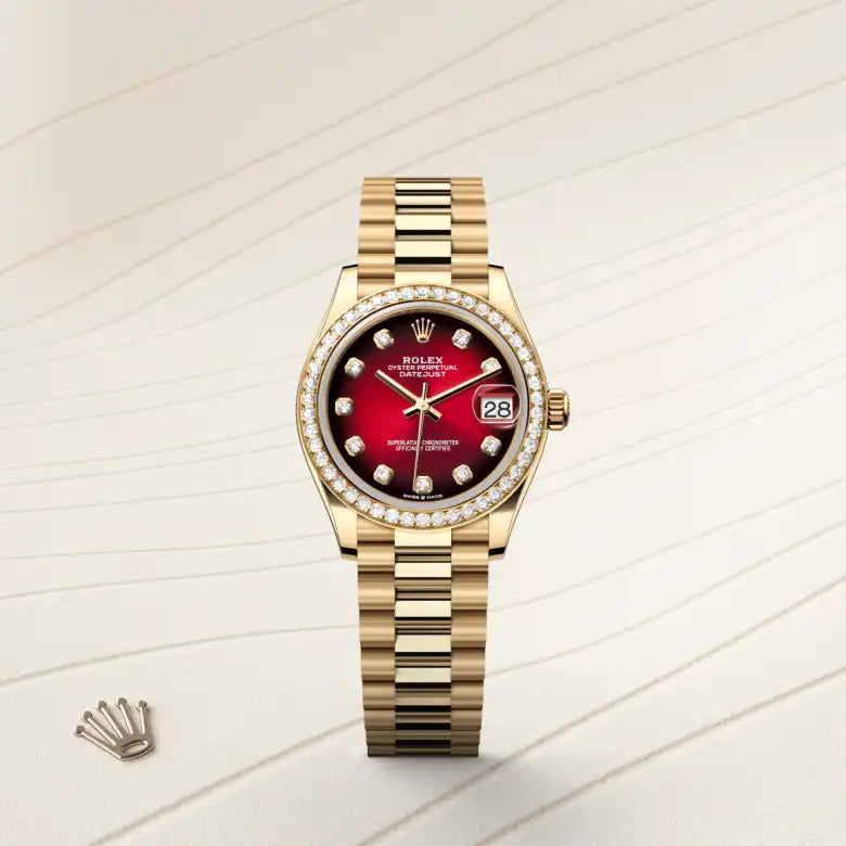 rolex Datejust in 18 kt yellow gold, M278288RBR-0041 - Henne Jewelers