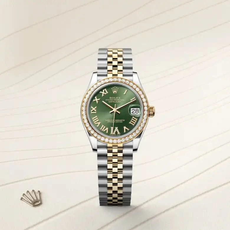 rolex datejust in yellow rolesor - combination of oystersteel and yellow gold, M278383RBR-0016 - henne jewelers