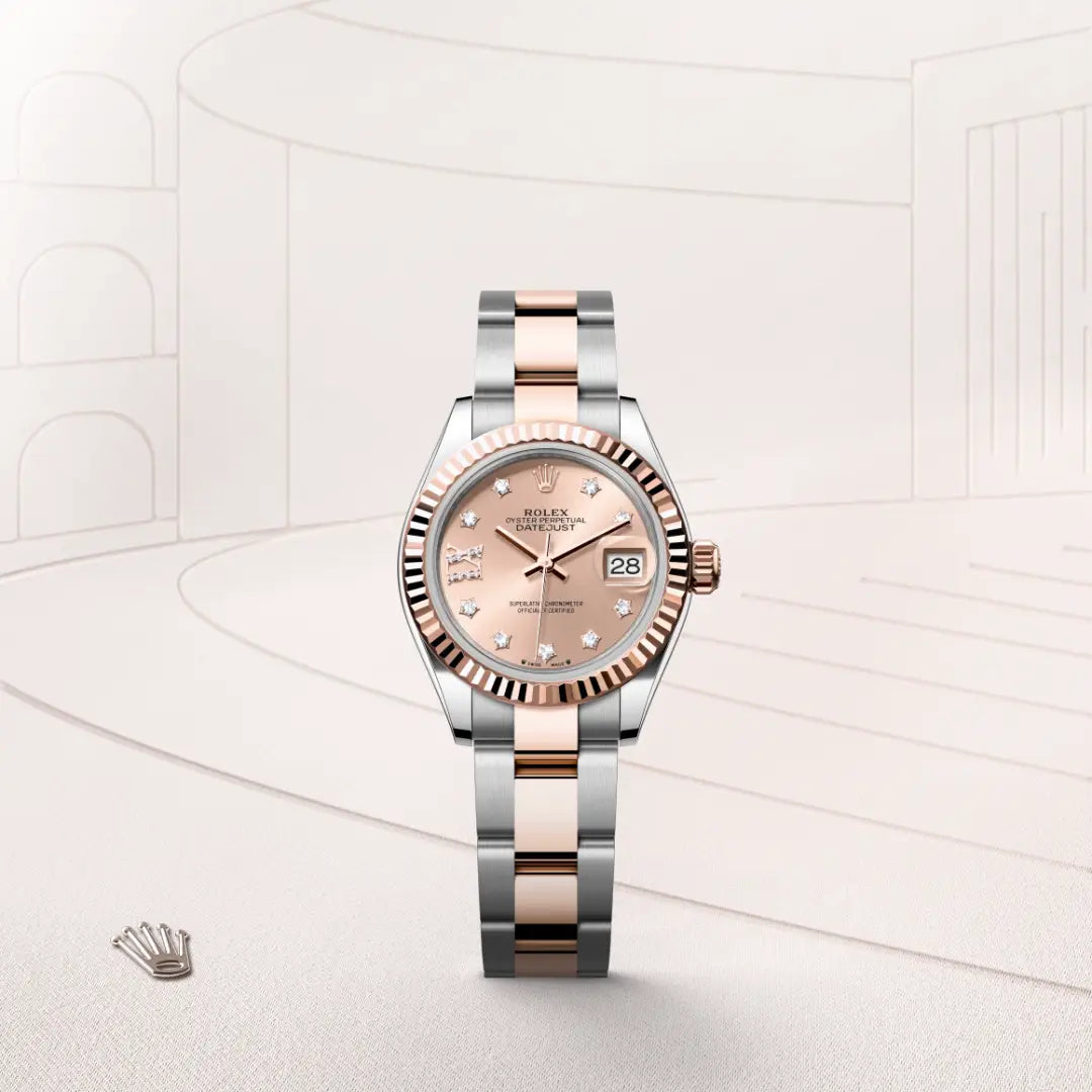 rolex Lady-Datejust in Everose Rolesor - combination of Oystersteel and Everose gold, M279171-0028 - Henne Jewelers