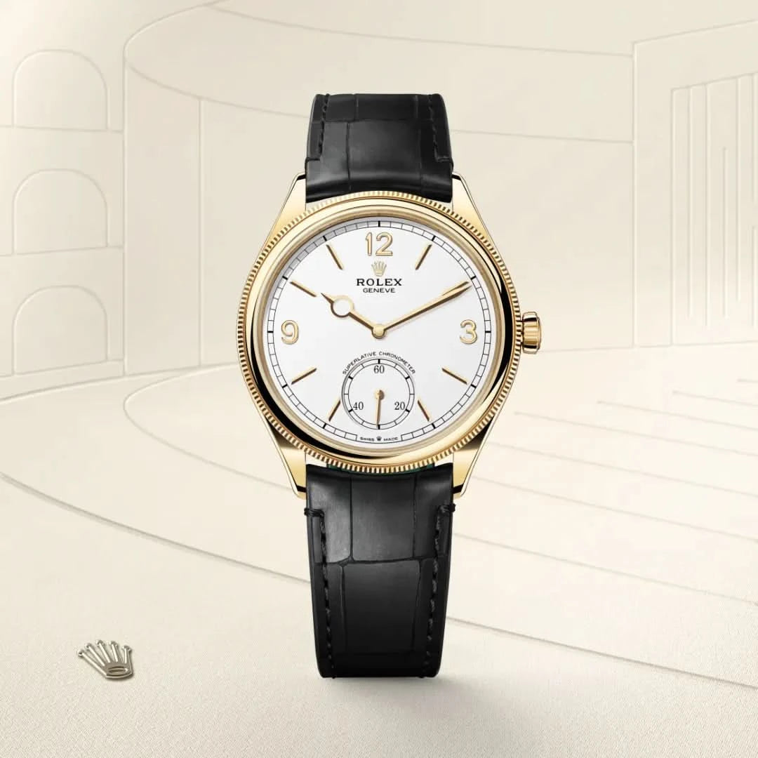 rolex 1908 in 18 ct yellow gold, M52508-0005 - henne jewelers