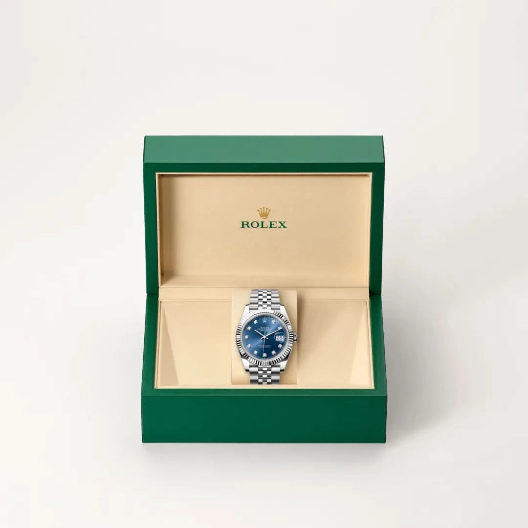 rolex datejust in white rolesor - combination of oystersteel and white gold, M126334-0016 - henne jewelers