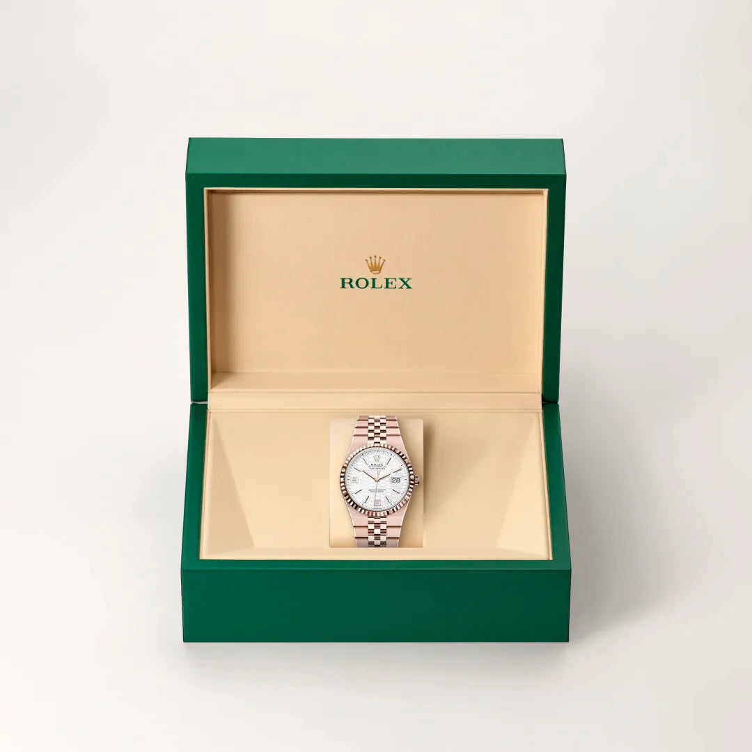 rolex Land-Dweller in 18 kt Everose gold, M127235-0001 - Henne Jewelers