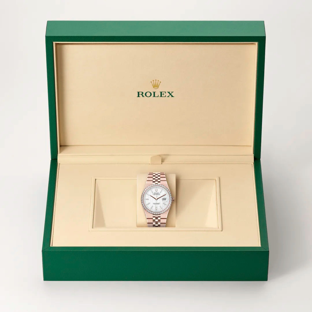 rolex Land-Dweller in 18 kt Everose gold, M127285TBR-0002 - Henne Jewelers