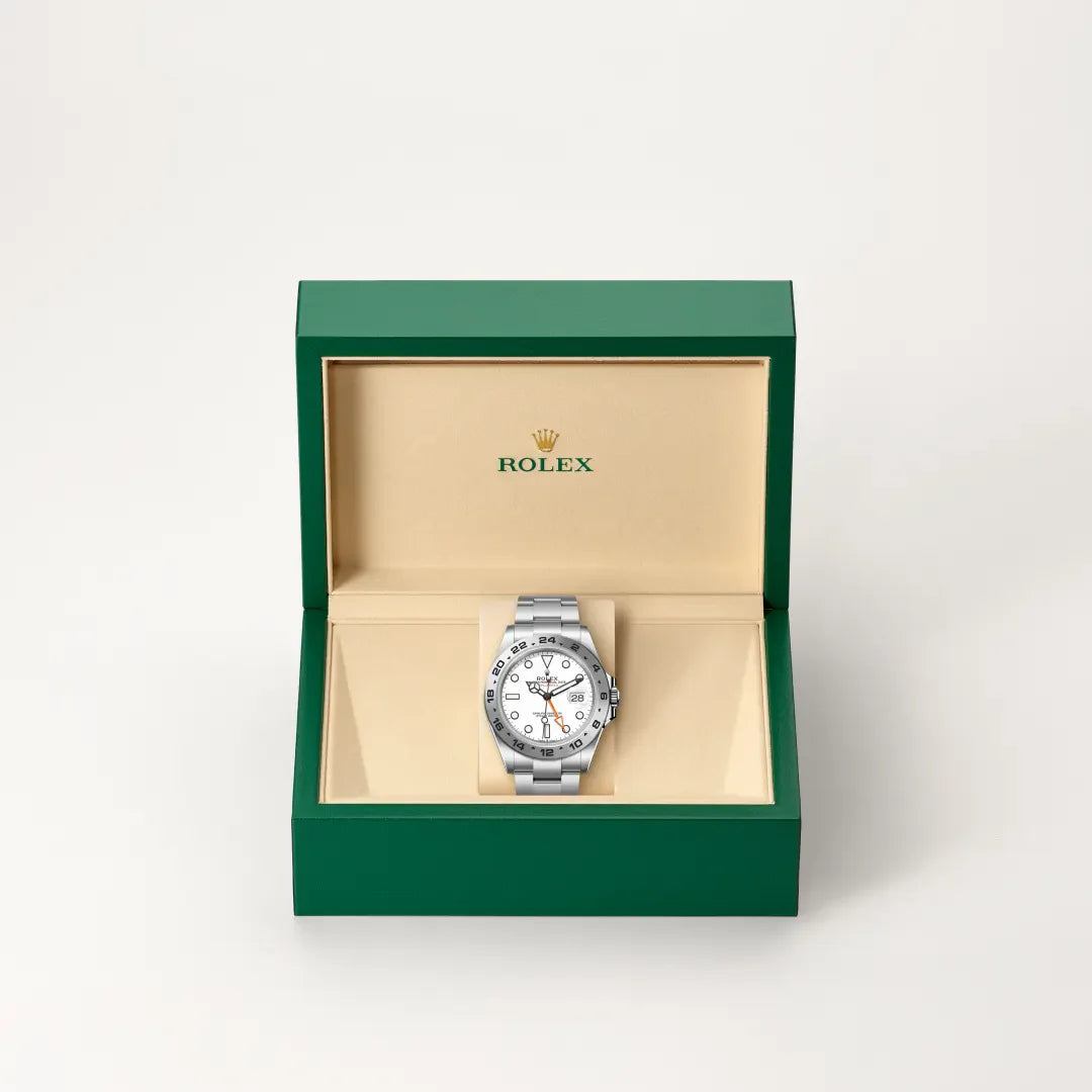 rolex Explorer II in Oystersteel, M226570-0001 - Henne Jewelers