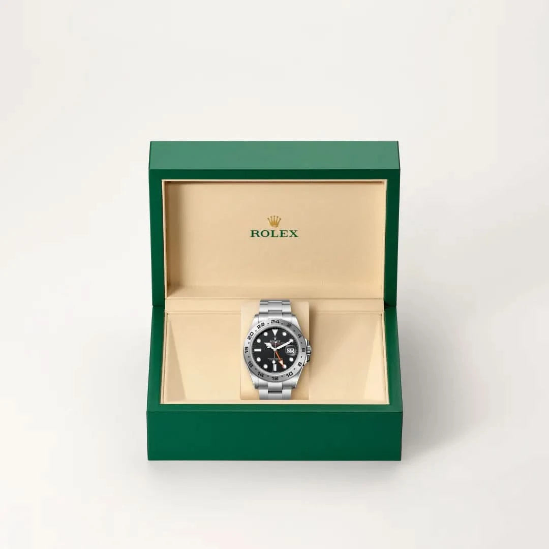 rolex explorer ii in oystersteel, M226570-0002 - henne jewelers