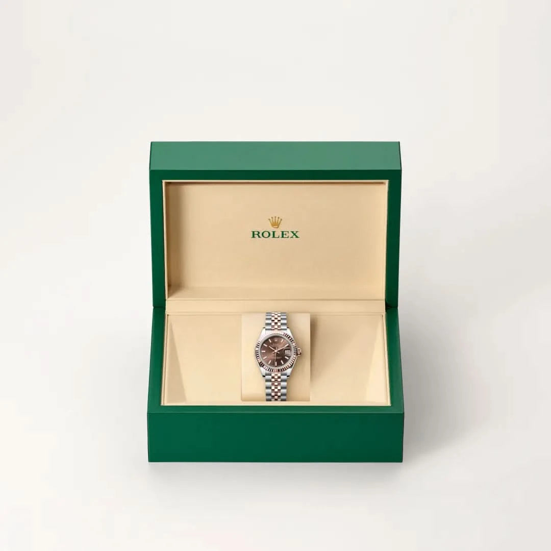 rolex lady-datejust in everose rolesor - combination of oystersteel and everose gold, M279171-0017 - henne jewelers