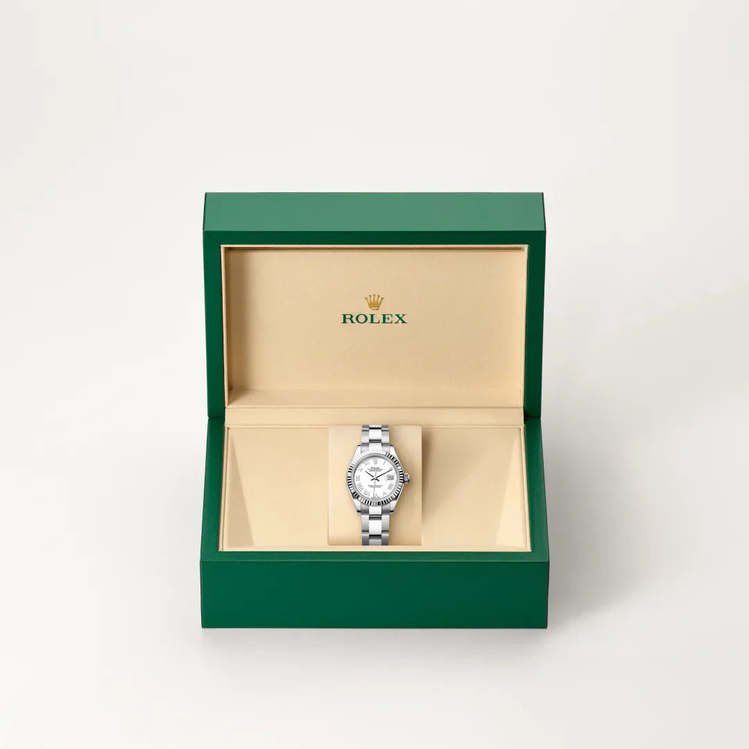 rolex Lady-Datejust in White Rolesor - combination of Oystersteel and white gold, M279174-0020 - Henne Jewelers