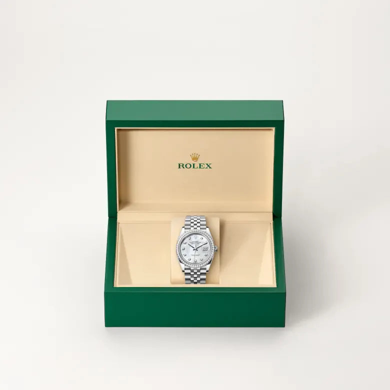 rolex Datejust in White Rolesor - combination of Oystersteel and white gold, M126284RBR-0011 - Henne Jewelers