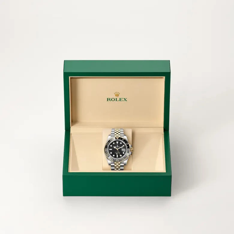 rolex GMT-Master II in Yellow Rolesor - combination of Oystersteel and yellow gold, M126713GRNR-0001 - Henne Jewelers