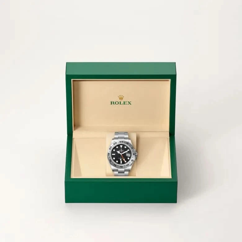 rolex explorer ii in oystersteel, M226570-0002 - henne jewelers