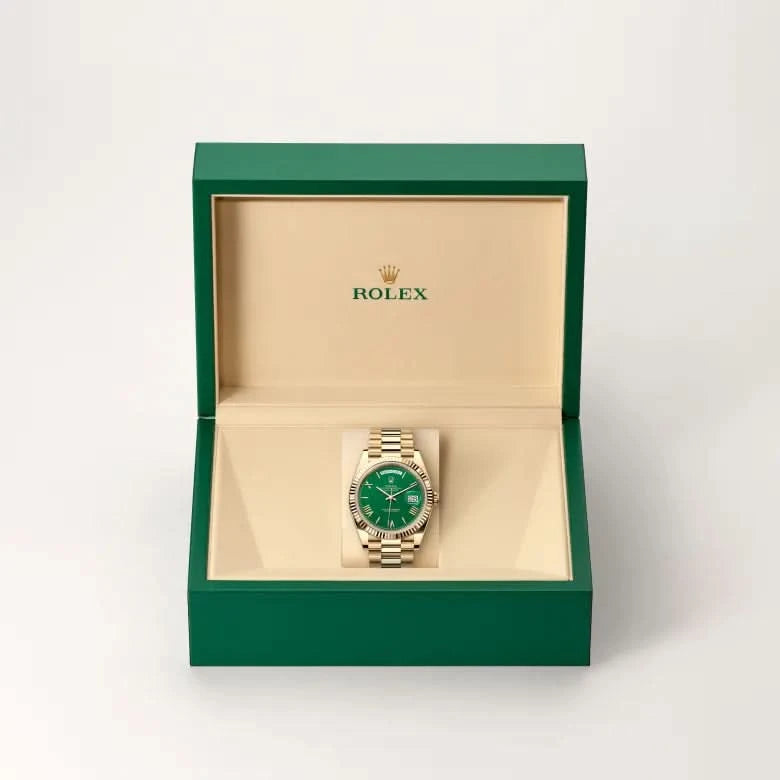 rolex day-date in 18 ct yellow gold, M228238-0061 - henne jewelers