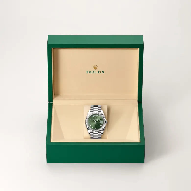 rolex Day-Date in 18 kt white gold, M228239-0033 - Henne Jewelers