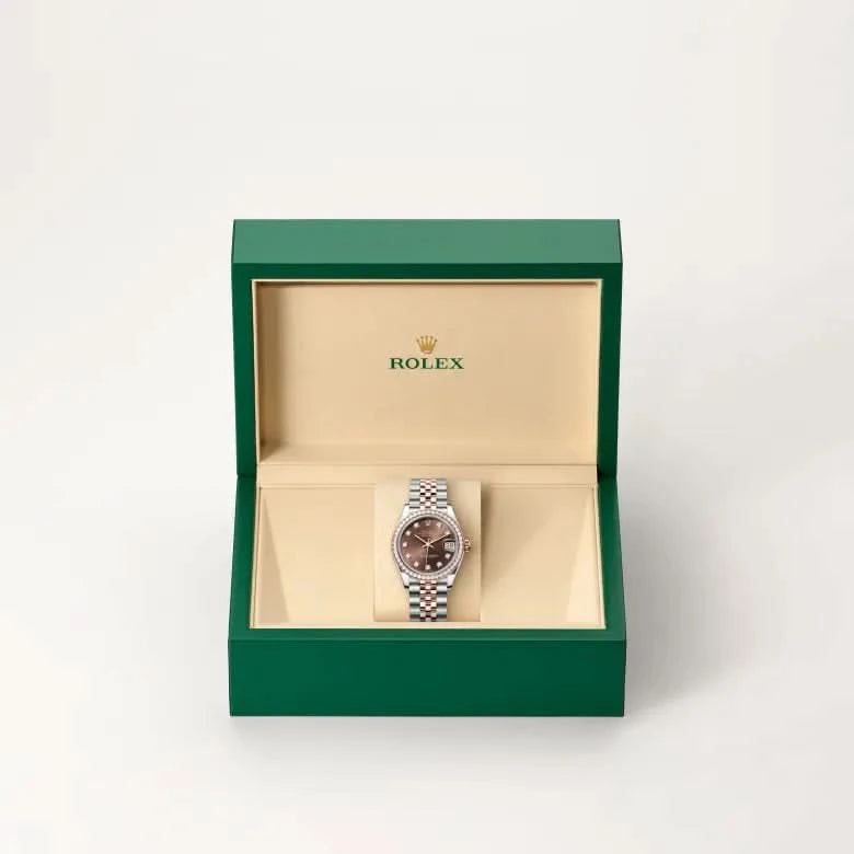rolex datejust in everose rolesor - combination of oystersteel and everose gold, M278381RBR-0028 - henne jewelers