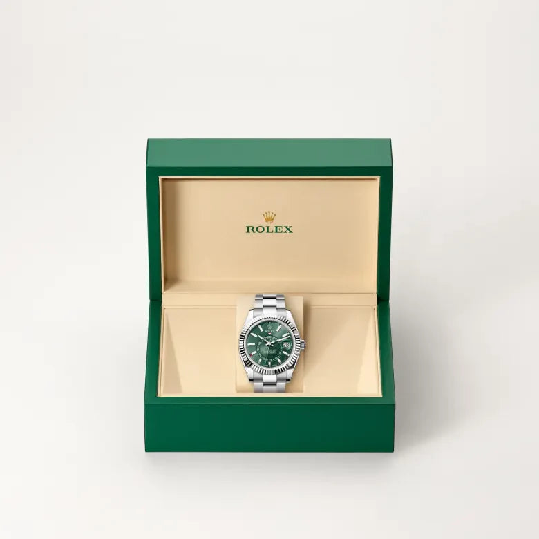 rolex Sky-Dweller in White Rolesor - combination of Oystersteel and white gold, M336934-0001 - Henne Jewelers