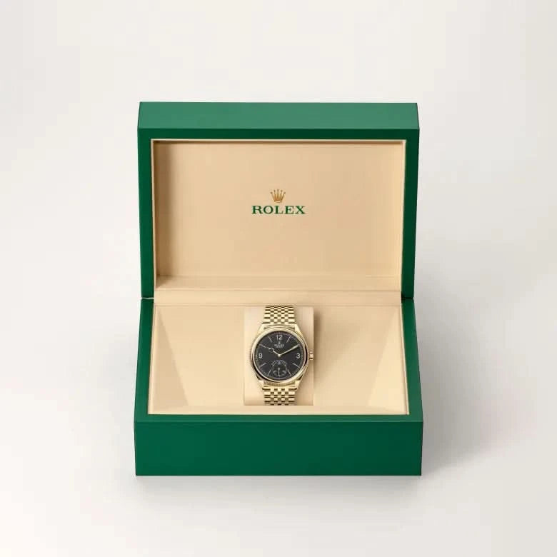 rolex 1908 in 18 ct yellow gold, M52508-0007 - henne jewelers