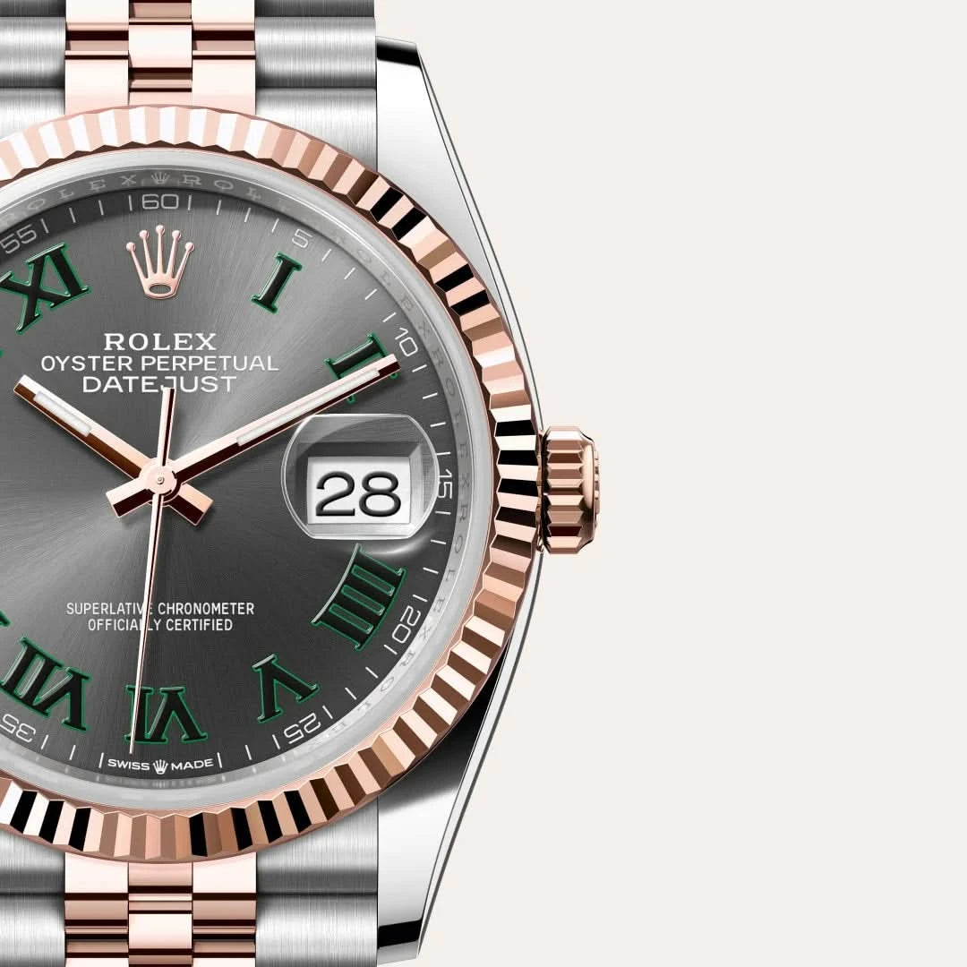 rolex datejust in everose rolesor - combination of oystersteel and everose gold, M126231-0029 - henne jewelers