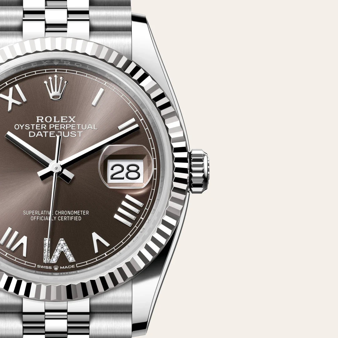 rolex Datejust in White Rolesor - combination of Oystersteel and white gold, M126234-0071 - Henne Jewelers