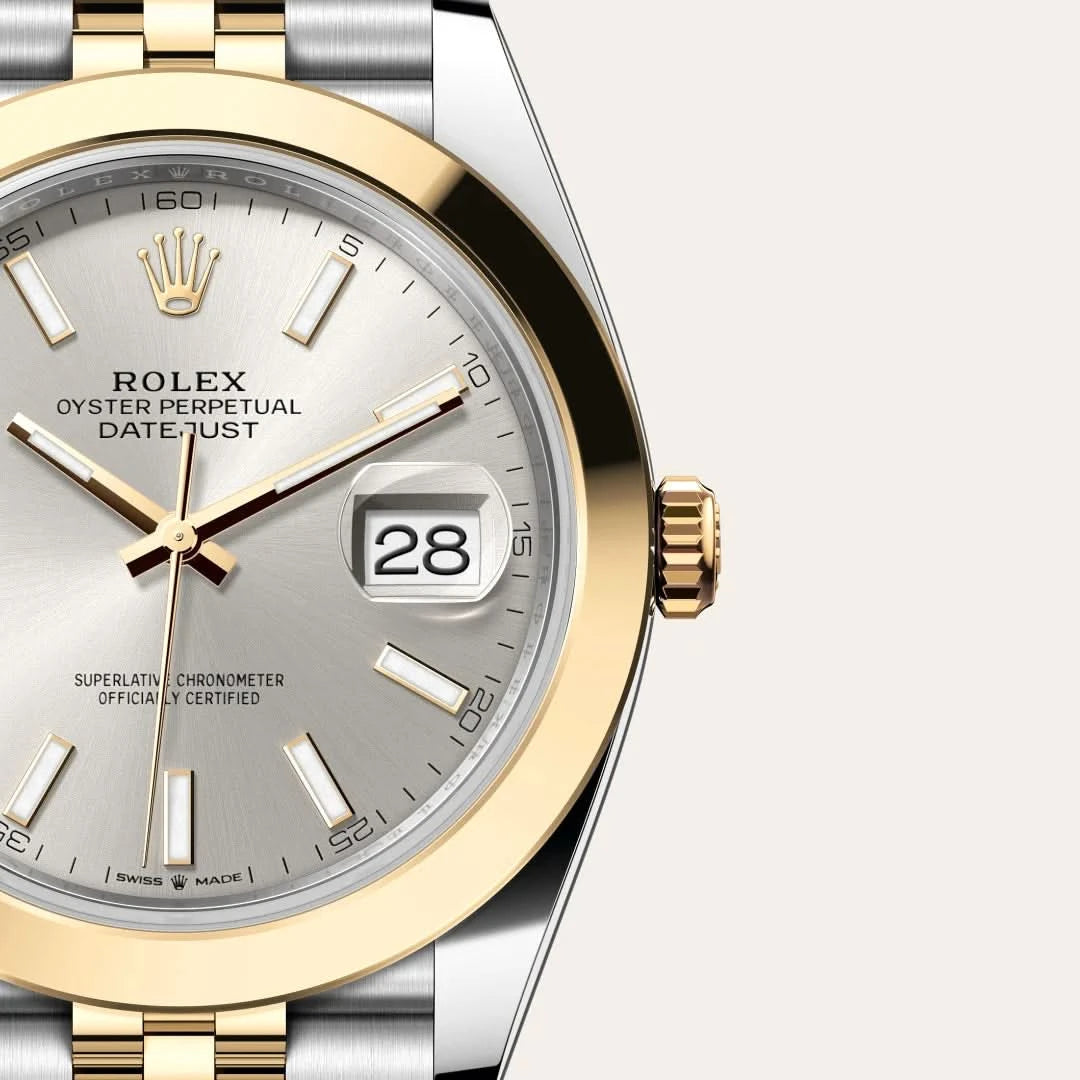 rolex datejust in yellow rolesor - combination of oystersteel and yellow gold, M126303-0002 - henne jewelers