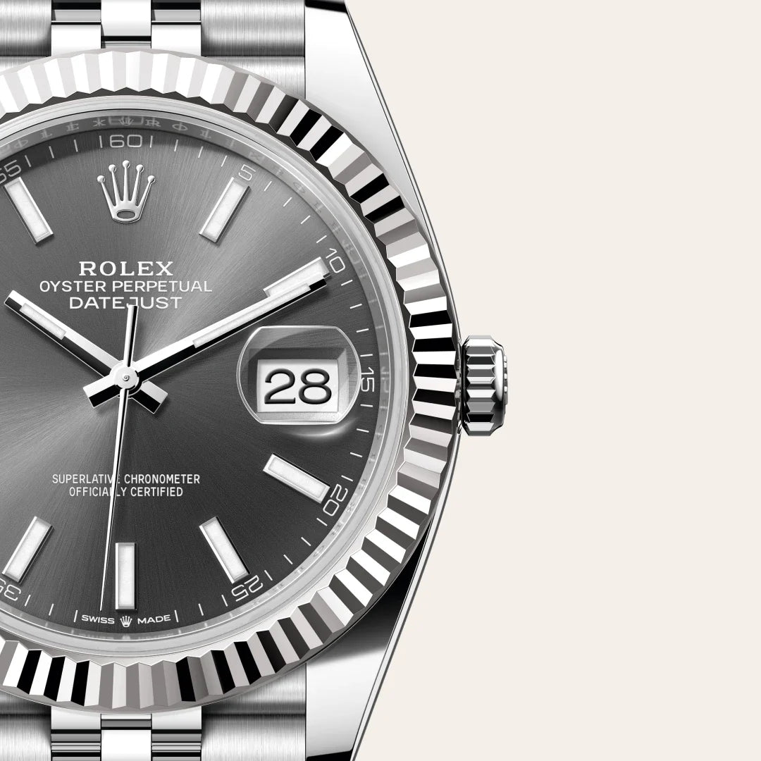 rolex Datejust in White Rolesor - combination of Oystersteel and white gold, M126334-0014 - Henne Jewelers
