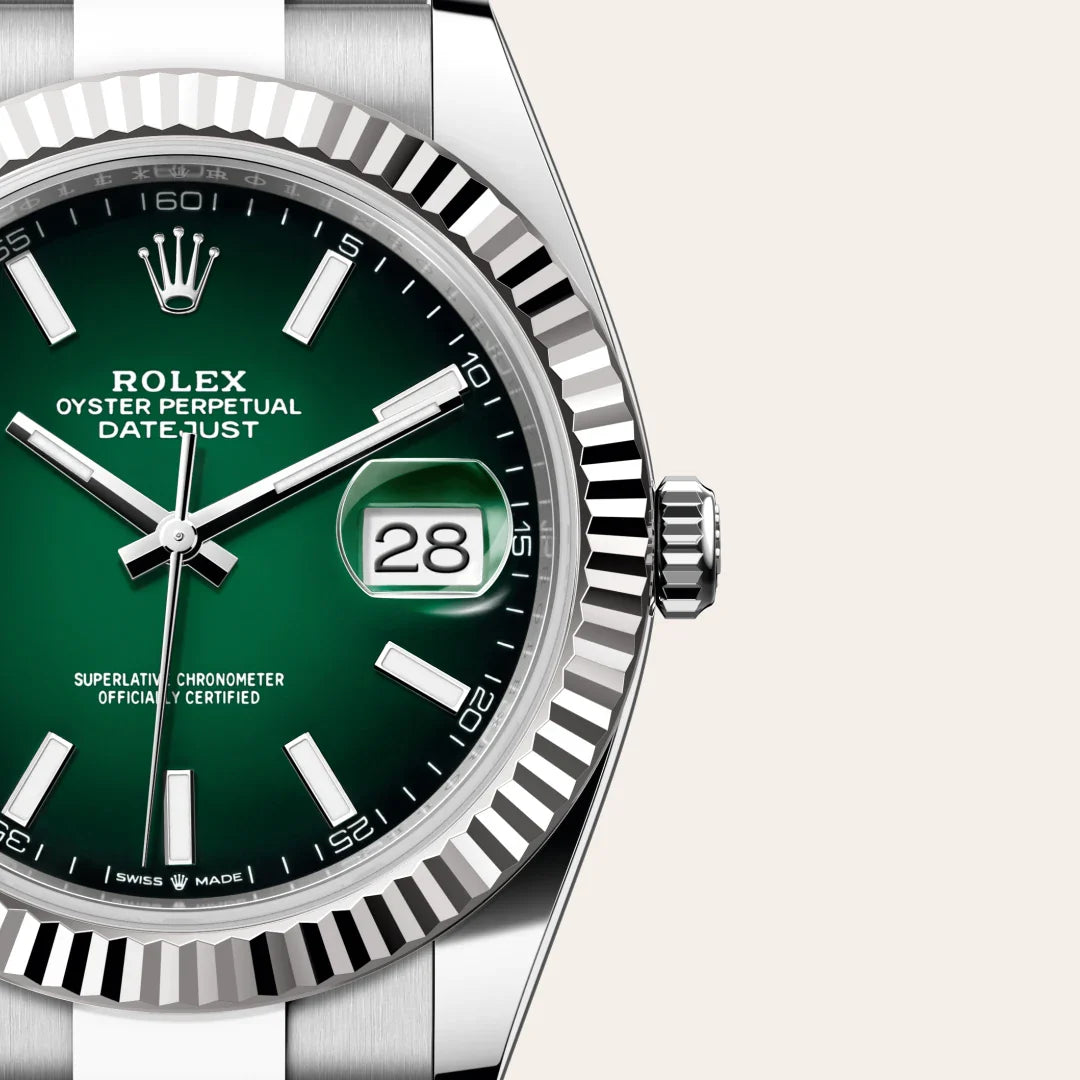 rolex Datejust in White Rolesor - combination of Oystersteel and white gold, M126334-0033 - Henne Jewelers