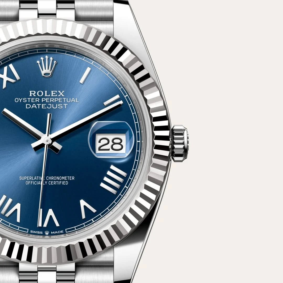 rolex datejust in white rolesor - combination of oystersteel and white gold, M126334-0038 - henne jewelers