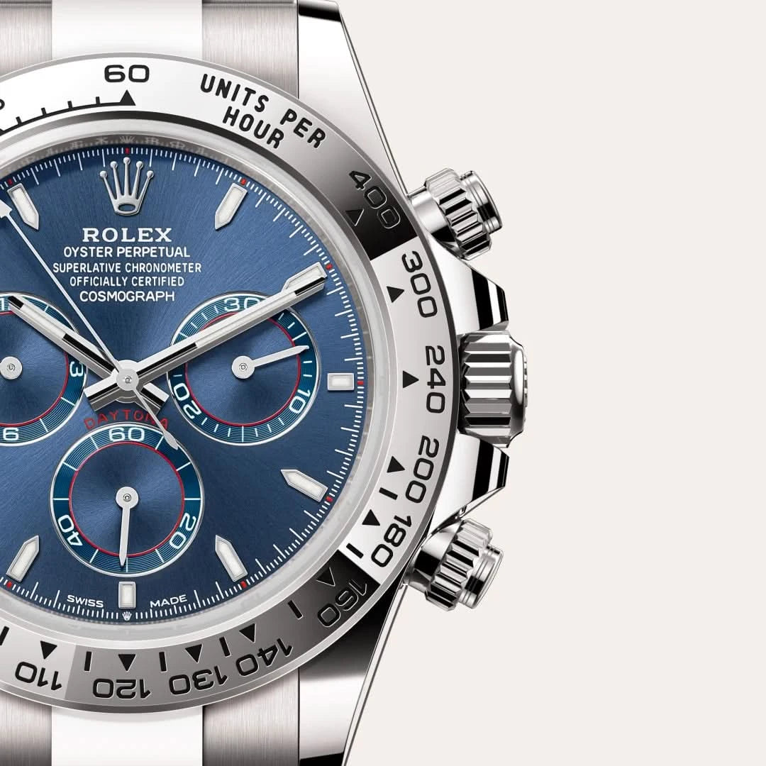 rolex cosmograph daytona in 18 ct white gold, M126509-0005 - henne jewelers