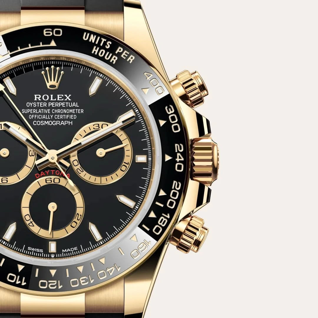 rolex cosmograph daytona in 18 ct yellow gold, M126518LN-0008 - henne jewelers