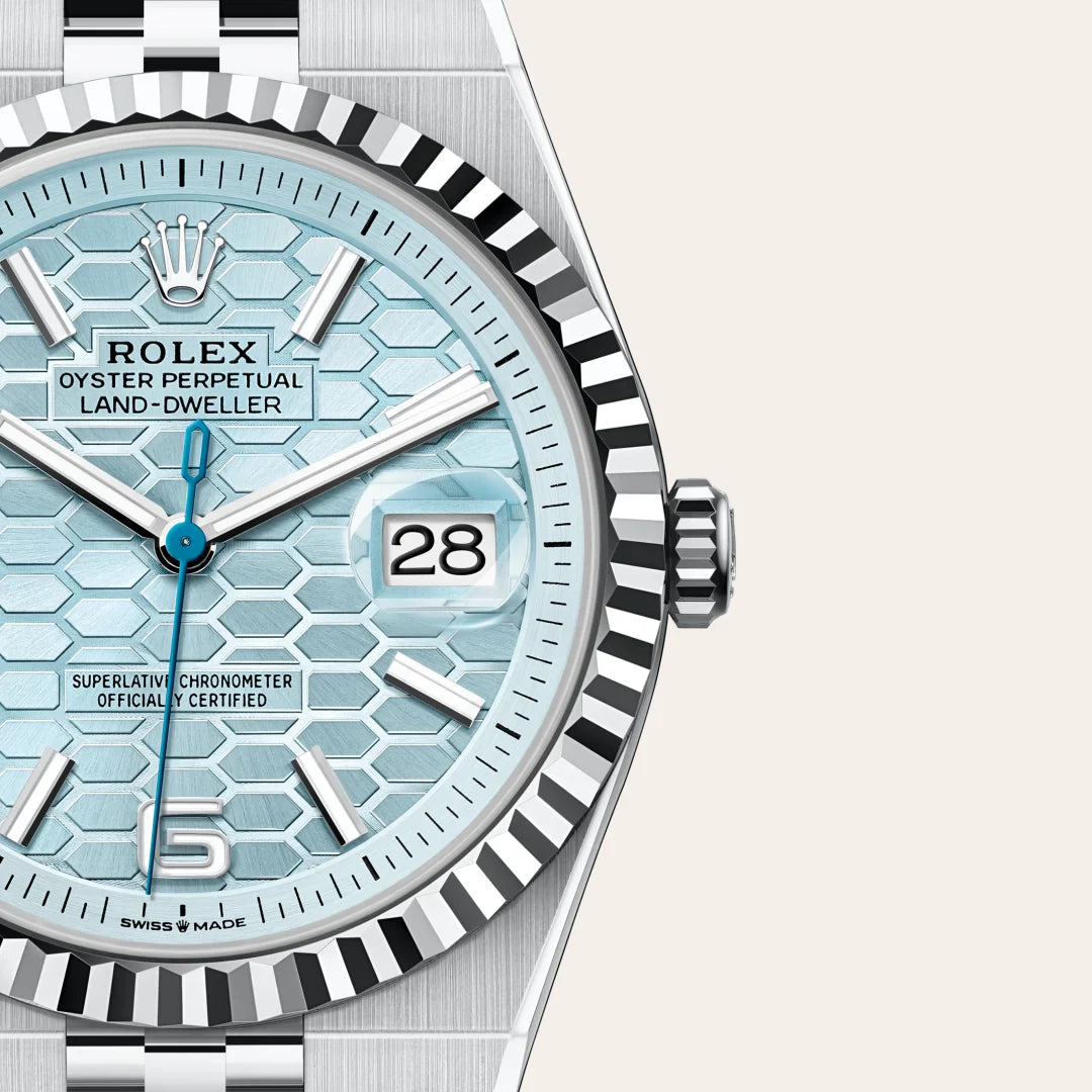 rolex Land-Dweller in Platinum, M127336-0001 - Henne Jewelers
