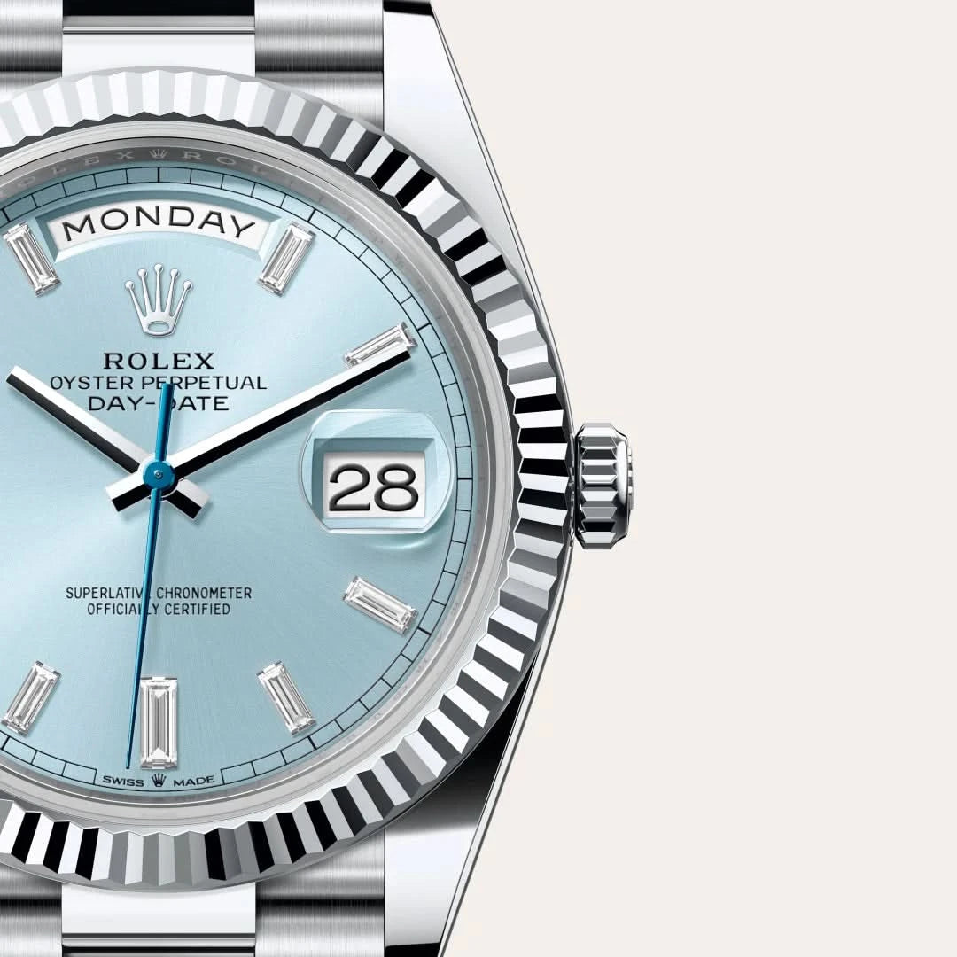 rolex day-date in platinum, M228236-0006 - henne jewelers