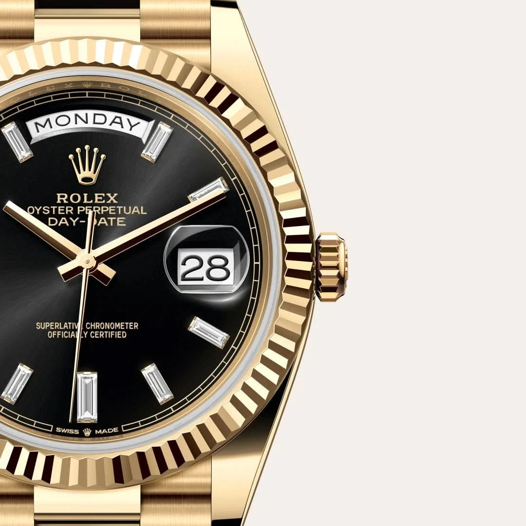rolex day-date in 18 ct yellow gold, M228238-0004 - henne jewelers