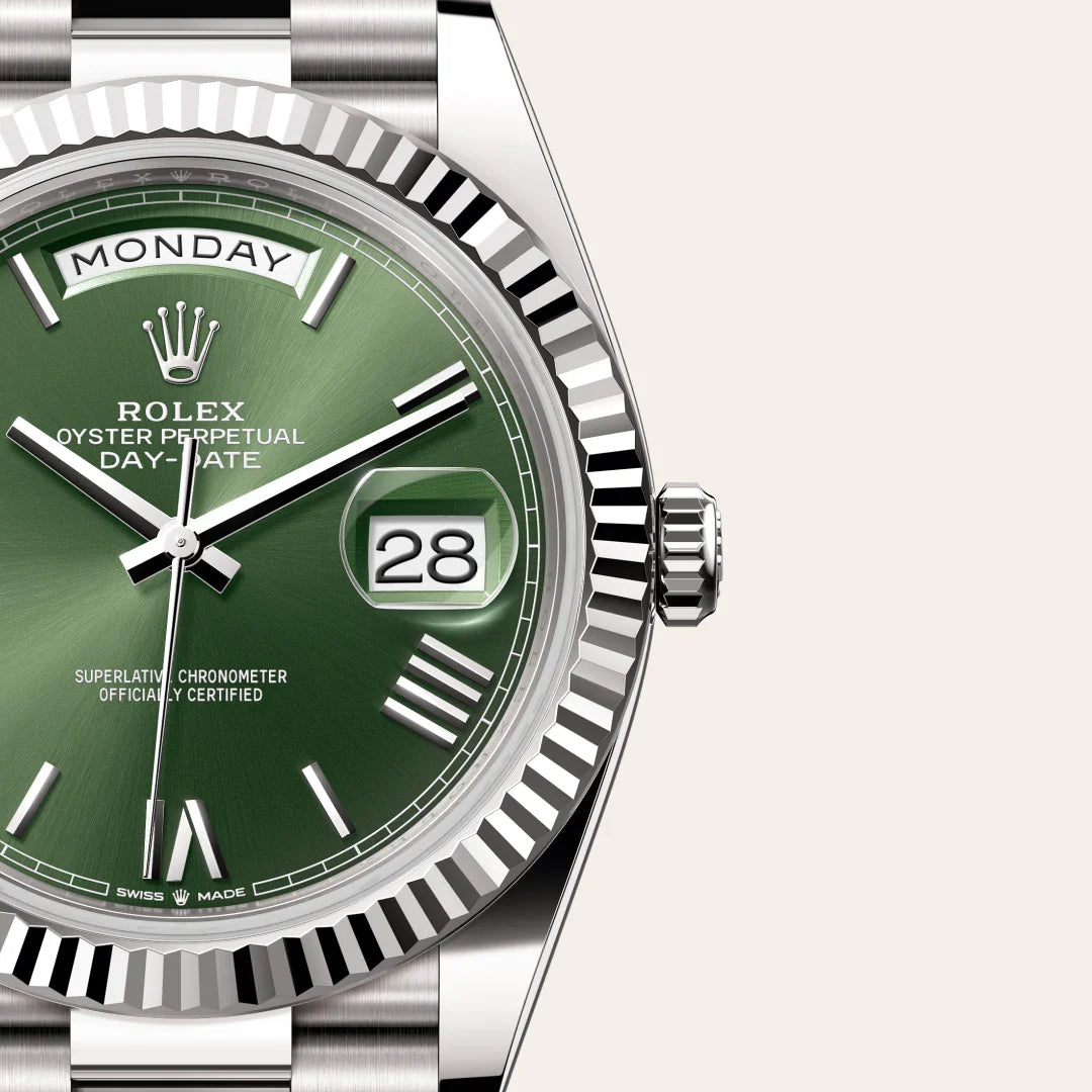 rolex Day-Date in 18 kt white gold, M228239-0033 - Henne Jewelers