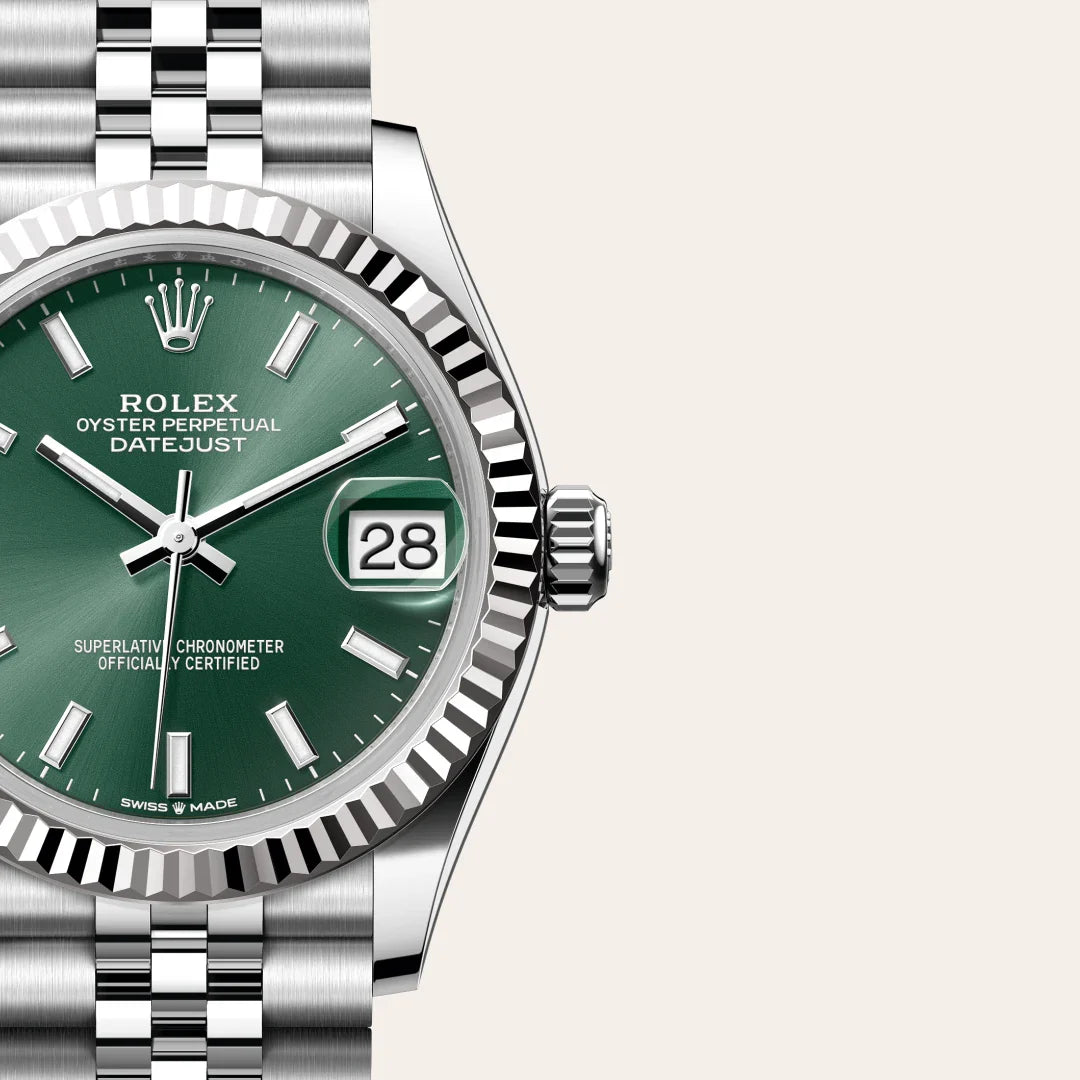 rolex Datejust in White Rolesor - combination of Oystersteel and white gold, M278274-0018 - Henne Jewelers