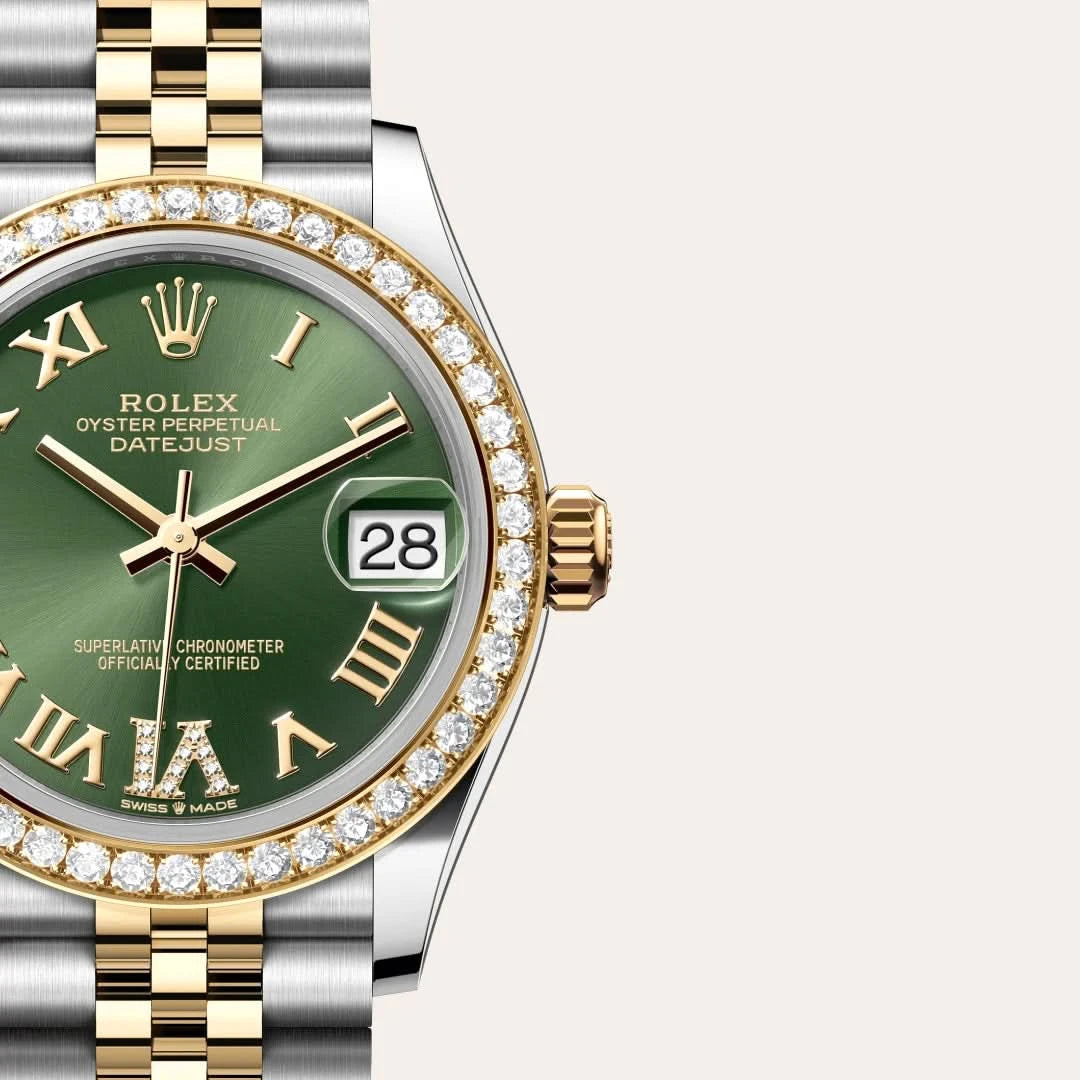 rolex datejust in yellow rolesor - combination of oystersteel and yellow gold, M278383RBR-0016 - henne jewelers