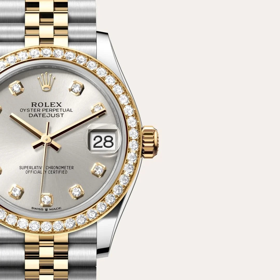 rolex datejust in yellow rolesor - combination of oystersteel and yellow gold, M278383RBR-0020 - henne jewelers