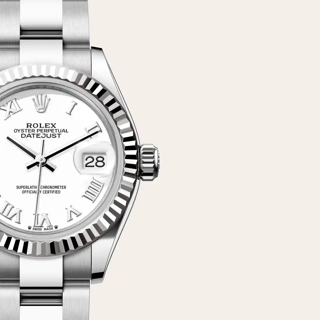 rolex Lady-Datejust in White Rolesor - combination of Oystersteel and white gold, M279174-0020 - Henne Jewelers