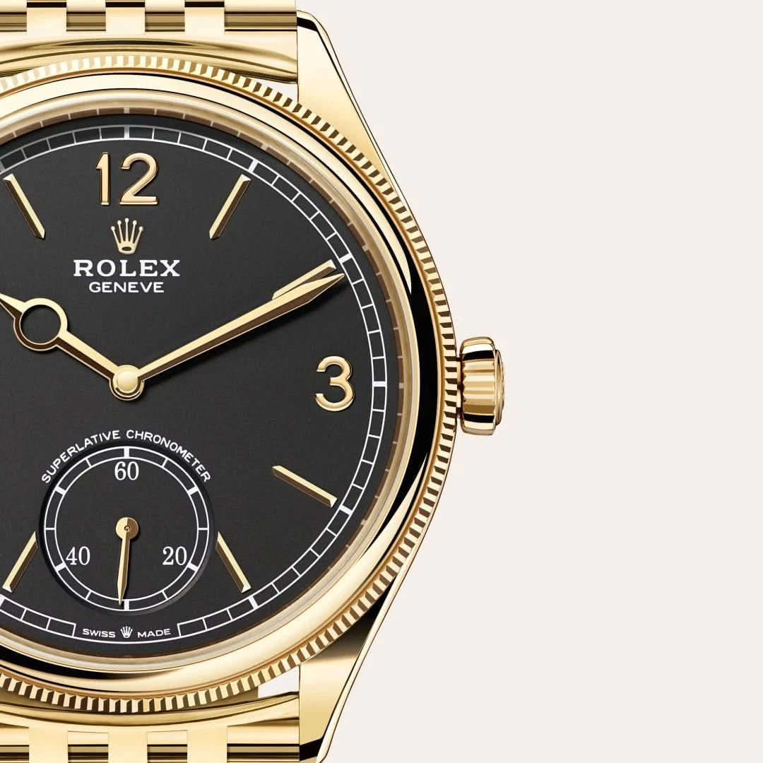 rolex 1908 in 18 ct yellow gold, M52508-0007 - henne jewelers