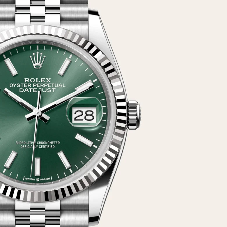 rolex Datejust in White Rolesor - combination of Oystersteel and white gold, M126234-0051 - Henne Jewelers