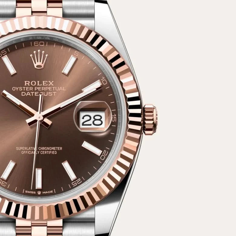 rolex datejust in everose rolesor - combination of oystersteel and everose gold, M126331-0002 - henne jewelers
