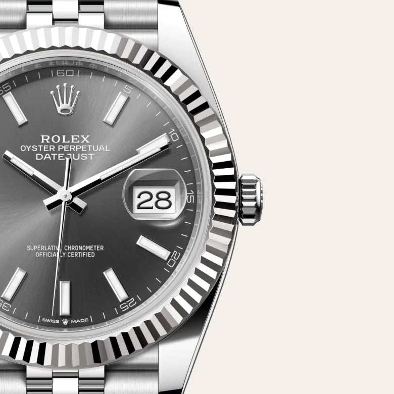 rolex Datejust in White Rolesor - combination of Oystersteel and white gold, M126334-0014 - Henne Jewelers