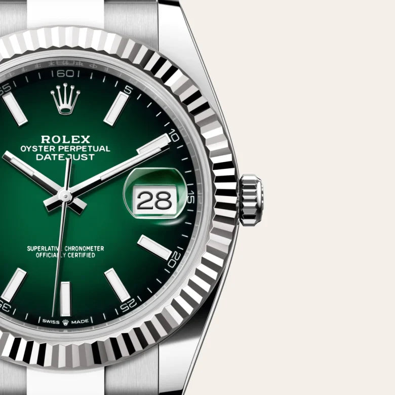 rolex Datejust in White Rolesor - combination of Oystersteel and white gold, M126334-0033 - Henne Jewelers